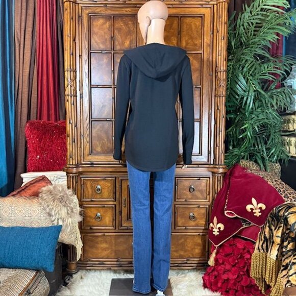 NWOT Cuddl Duds Comfortwear Black Fleece Lined Thumbhole Hoodie - Picture 9 of 14